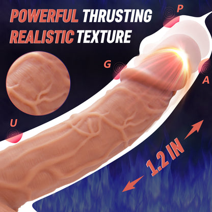 QUTOYS 4 in 1 Versatile Rotating Thrusting Vibrating Heating Dildo with Suction cup