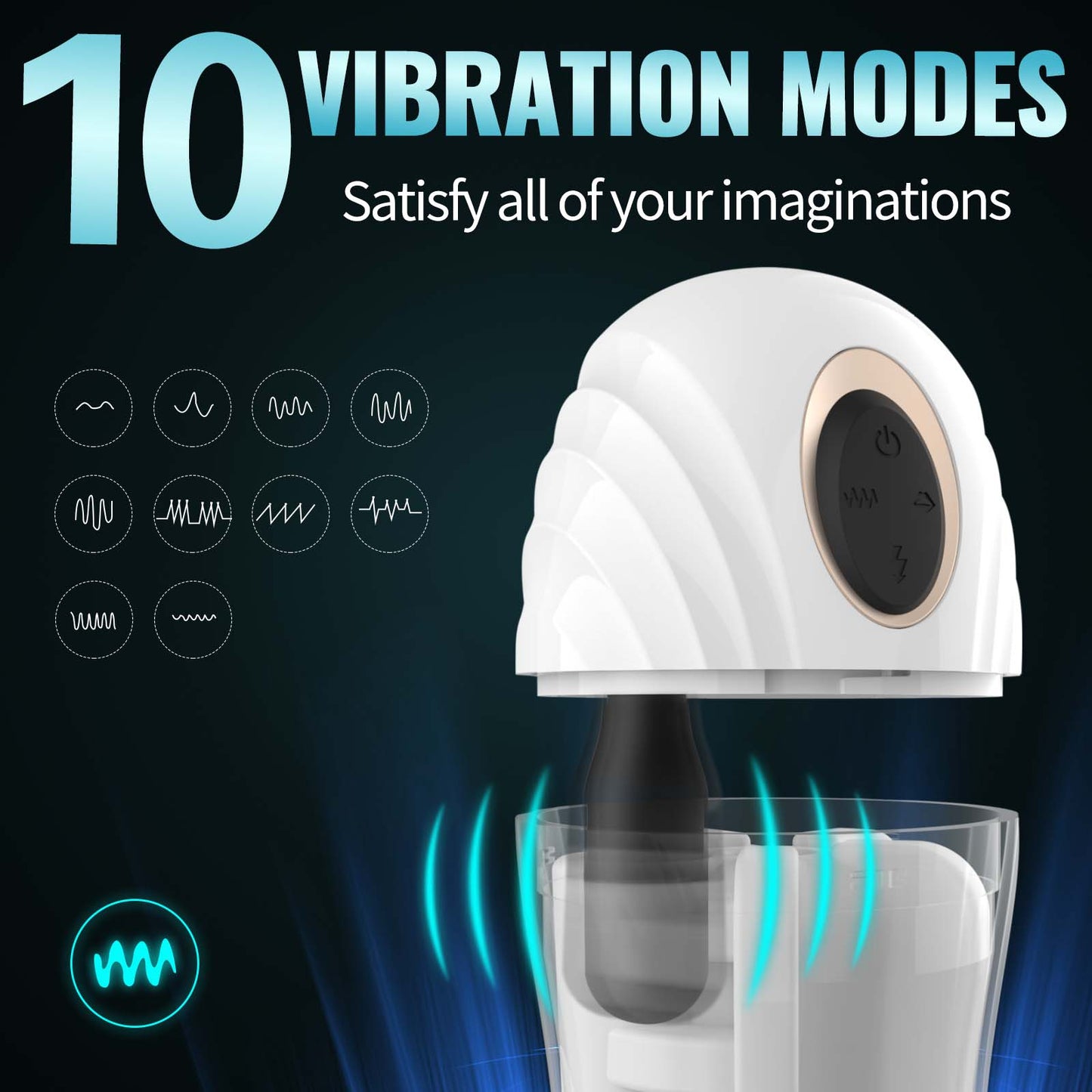 QUTOYS Sucking Electric Masturbator with 5 Suctions & 10 Vibrations
