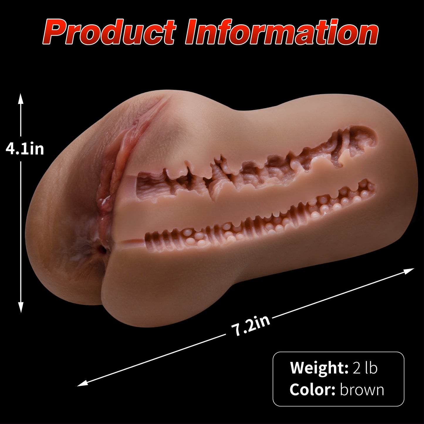 QUTOYS 1.98 Lb Realistic Skin Texture Thick Masturbators-Flesh
